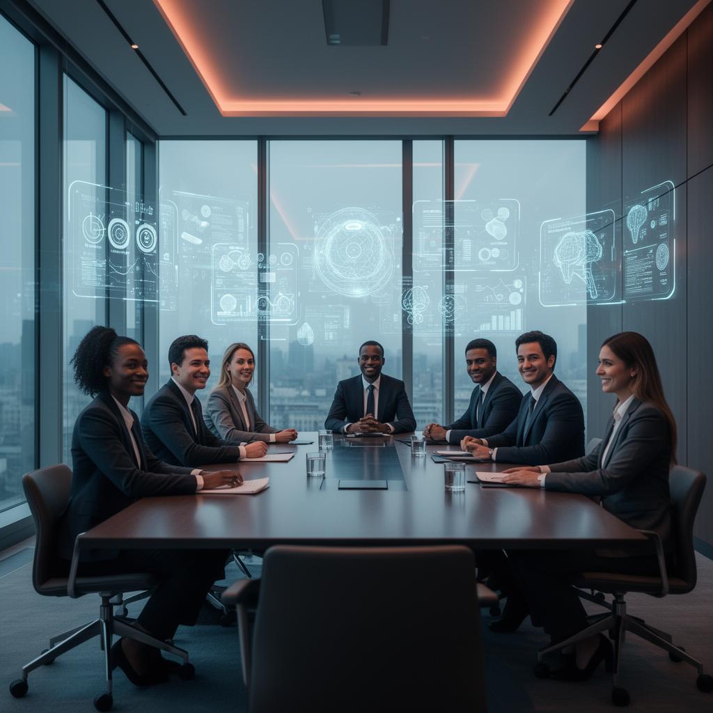 LMJ Group executive advisory team in a modern boardroom